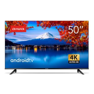 Smart TV Aiwa 50” Android, 4K, Comando de voz, Dolby Áudio, HDR10 - AWS-TV-50-BL-02-A