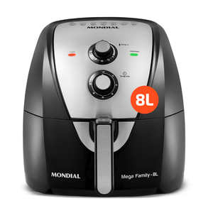 Fritadeira Sem Óleo Air Fryer 8L Mondial Preto Inox 1900W AFN-80-BI