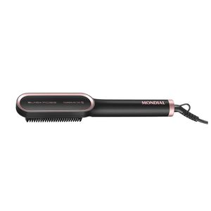 Escova Alisadora Black Rose Mondial Preto e Rose EA-07